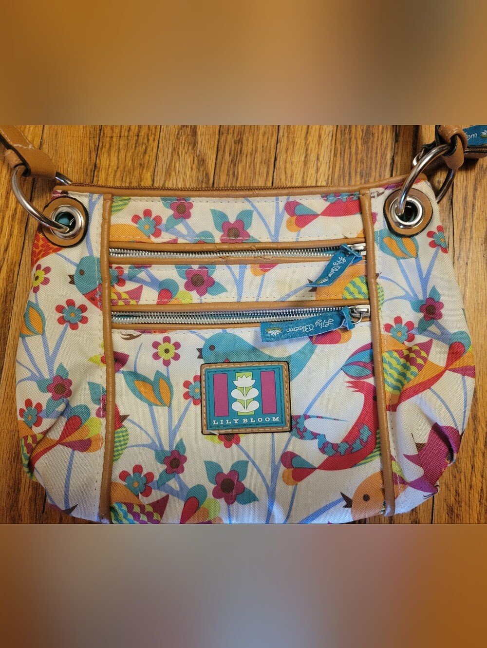 Lily Bloom Cream Floral & Bird Shoulder Bag Crossbody